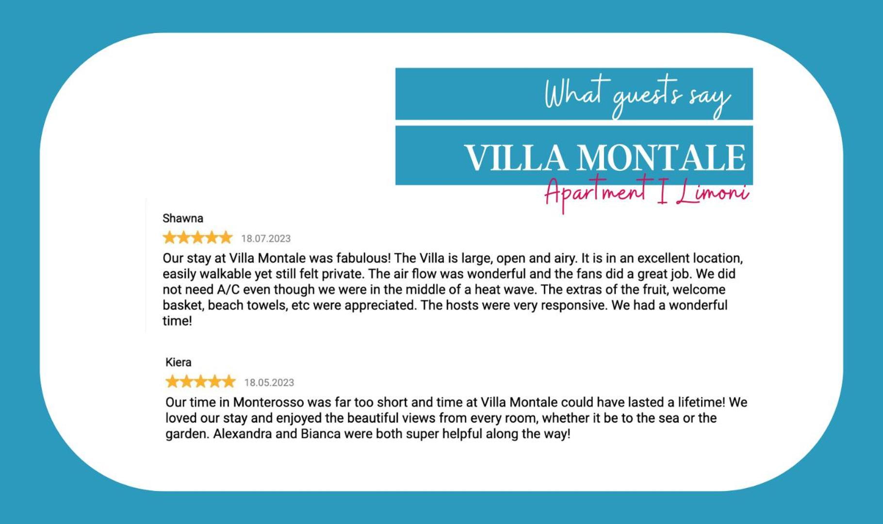 Villa Montale Apartment I Limoni Monterosso al Mare Kültér fotó